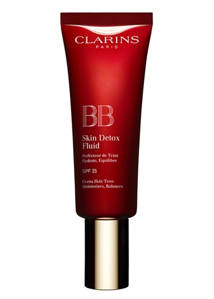 Veido kremas su atspalviu Clarins BB Skin Detox Fluid SPF 25 45 ml, 02 medium kaina ir informacija | Makiažo pagrindai, pudros | pigu.lt