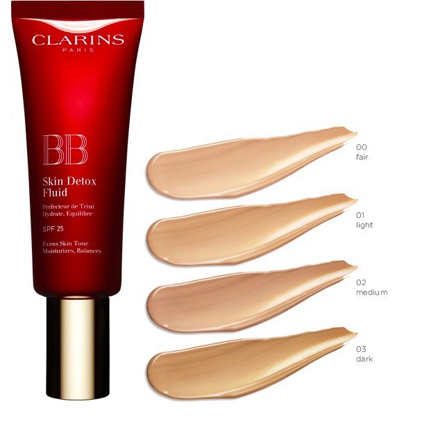 Veido kremas su atspalviu Clarins BB Skin Detox Fluid SPF 25 45 ml, 02 medium kaina ir informacija | Makiažo pagrindai, pudros | pigu.lt