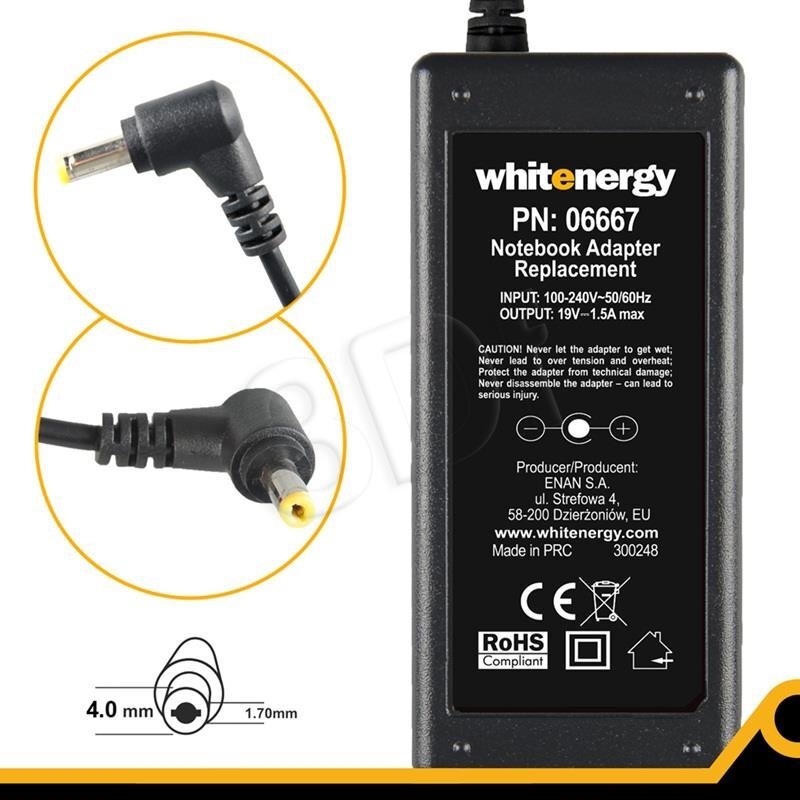 Whitenergy 19V, 1.58A, 30W цена и информация | Įkrovikliai nešiojamiems kompiuteriams | pigu.lt