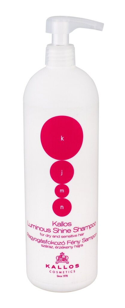 Spindesio suteikiantis plaukų šampūnas Kallos KJMN Luminous Shine, 1000 ml kaina ir informacija | Šampūnai | pigu.lt