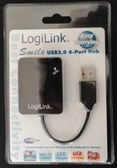 LogiLink HUB USB 2.0 4 prievadų „Smile“ – juodas UA0139 kaina ir informacija | Logilink Kompiuterių priedai | pigu.lt