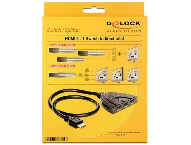 Delock Skirstytuvas 3 įrenginiams (3xHDMI) Dvikryptis цена и информация | Adapteriai, USB šakotuvai | pigu.lt