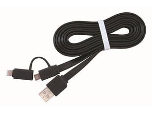 кабель Gembird ( USB - Lightning Apple 8 pin + micro USB M-M 1,0м черный) цена и информация | Кабели и провода | pigu.lt