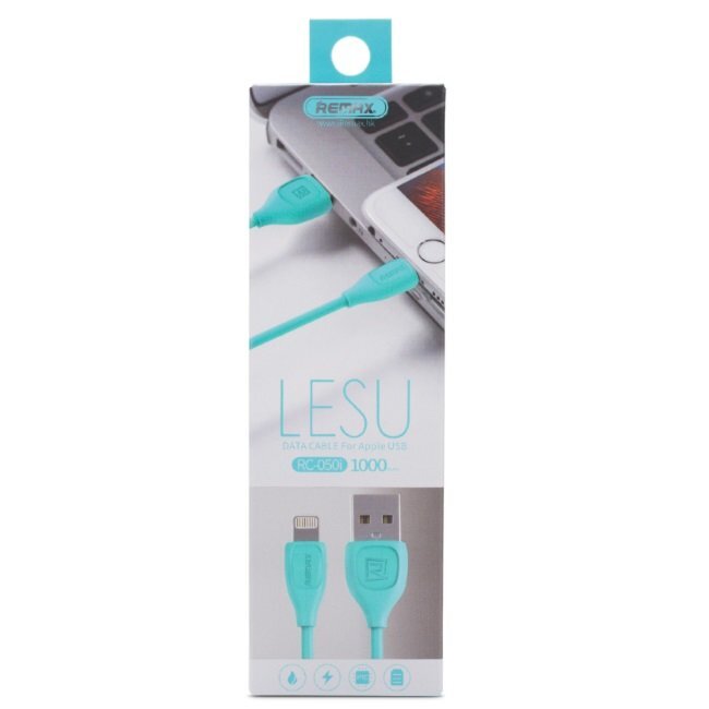 USB kabelis Remax RC-050i Lesu Lightning baltas 1.0m kaina ir informacija | Laidai telefonams | pigu.lt