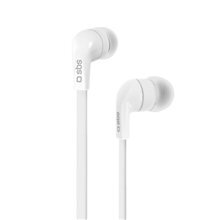 SBS In-ear stereo earset Studiomix 30 , universal jack 3,5 mm stereo, with Flat cable and answer button, White kaina ir informacija | Ausinės | pigu.lt