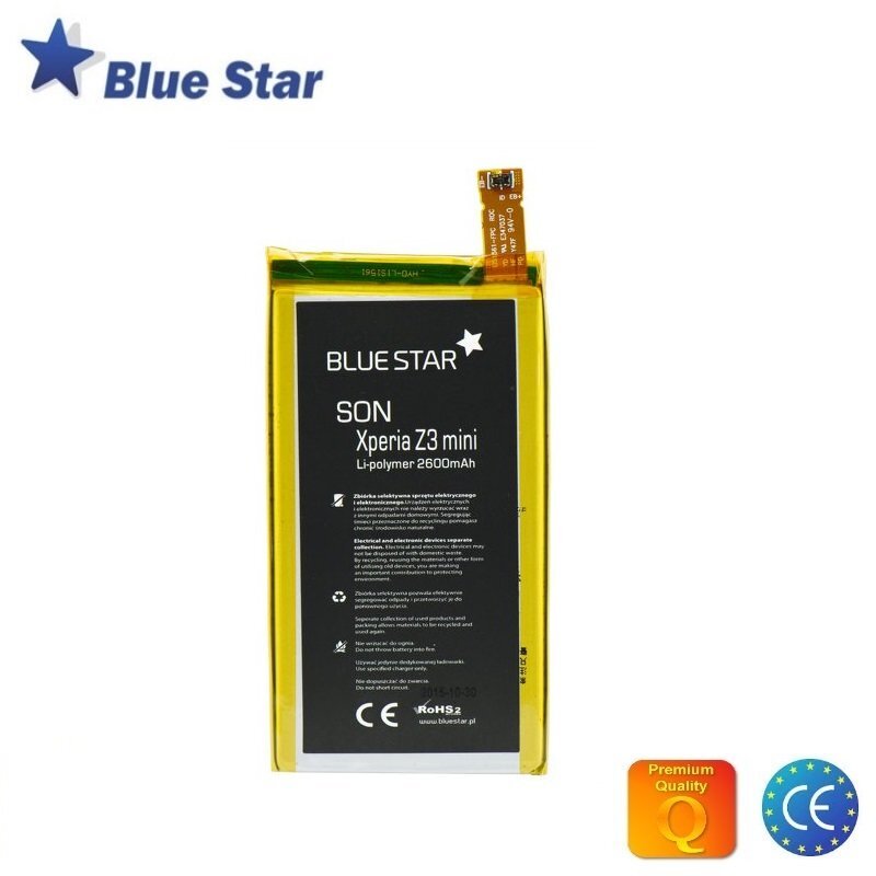 BlueStar Battery Sony Xperia D5803 D5833 Xperia Z3 Mini Li-Ion 2600 mAh Analog 1282-1203 цена и информация | Apsauginės plėvelės telefonams | pigu.lt