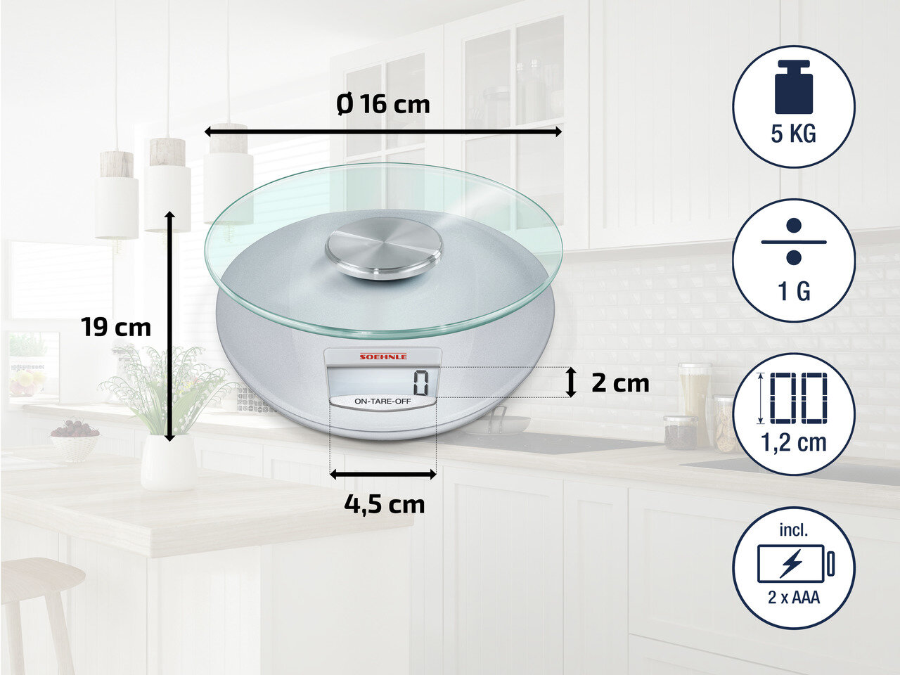 Elektroninės virtuvinės svarstyklės svari Roma Silver цена и информация | Svarstyklės (virtuvinės) | pigu.lt