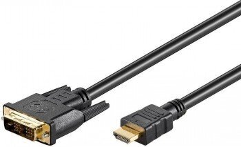 GB DVI - D - HDMI kabelis, 2 m цена и информация | Kabeliai ir laidai | pigu.lt