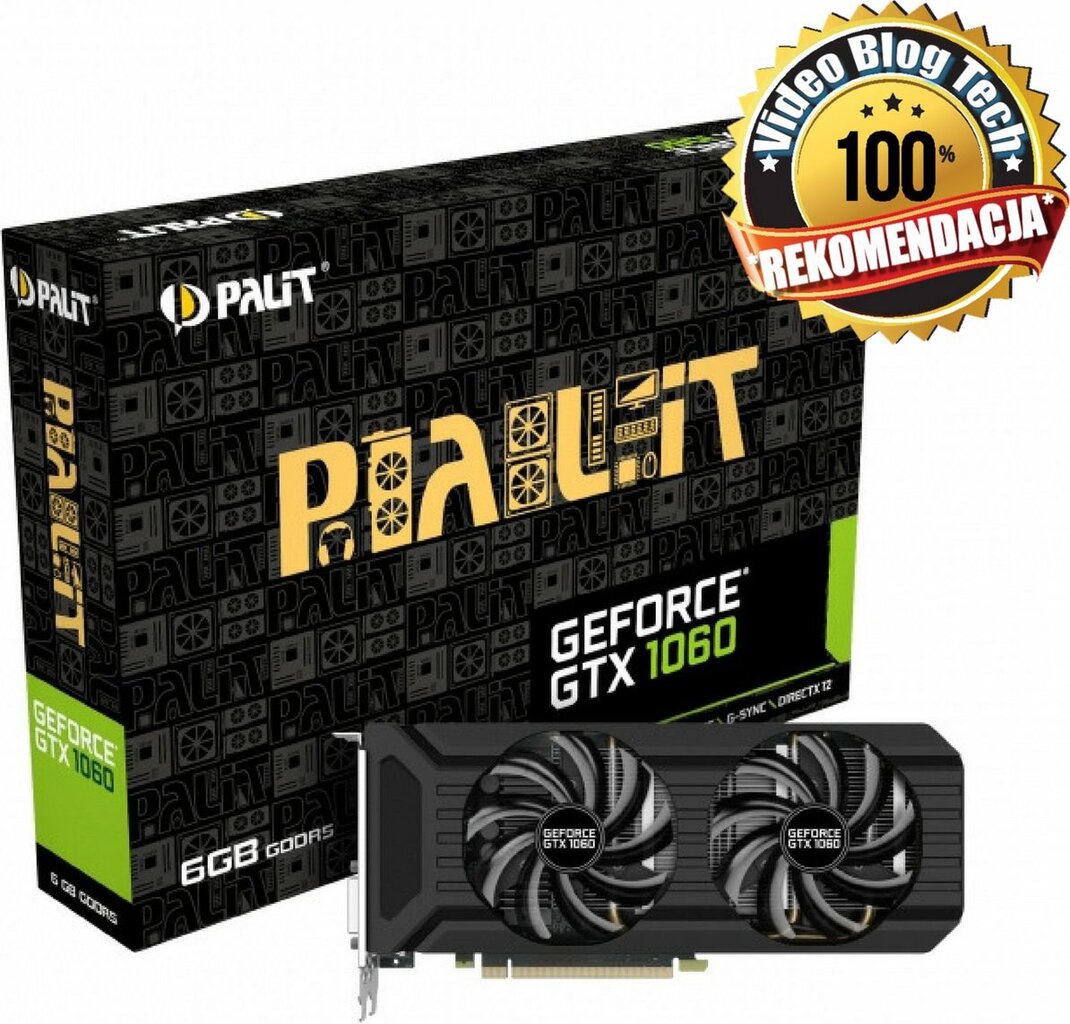 Palit GeForce GTX 1060 Dual 6GB GDDR5 (NE51060015J9D) kaina ir informacija | Vaizdo plokštės (GPU) | pigu.lt