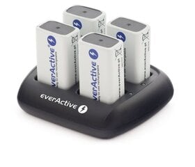 Įkraunamų baterijų įkroviklis everActive, automatinis, 4 x 9V kaina ir informacija | everActive Santechnika, remontas, šildymas | pigu.lt