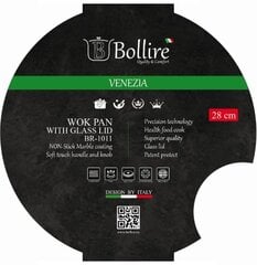 Bollire WOK keptuvė su dangčiu VENEZIA Line, 28 cm kaina ir informacija | Bollire Virtuvės, buities, apyvokos prekės | pigu.lt