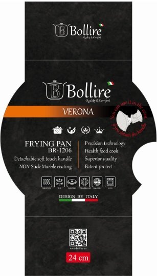 Bollire keptuvė su nuimama rankena VERONA Line, 24 cm kaina ir informacija | Keptuvės | pigu.lt