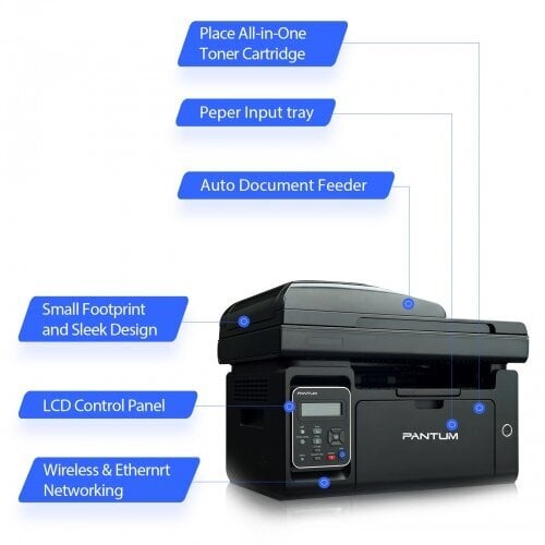 Pantum M6550NW MFP Printer / Scanner / Copier Wi-Fi kaina ir informacija | Spausdintuvai | pigu.lt