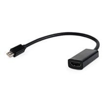 Интерфейсный переходник Gembird mini displayport 1.1-> HDMI, на кабеле, черный цена и информация | Адаптеры, USB-разветвители | pigu.lt