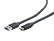 Kabelis Gembird USB 3.0, skirtas type-C (AM/CM), 1 m, juodas kaina ir informacija | Kabeliai ir laidai | pigu.lt