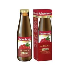 Šviežių acerolos vaisių sultys su minkštimu, be cukraus "ACEROLA PLUS C-1000", Rabenhorst, (450 ml) kaina ir informacija | Sultys, nektarai ir sulčių gėrimai | pigu.lt