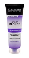 Geltonus tonus neutralizuojantis šampūnas šviesiems plaukams John Frieda Sheer Blonde Colour Renew 250 ml kaina ir informacija | John Frieda Plaukų priežiūrai | pigu.lt