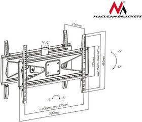 Maclean MC-703 23-70” цена и информация | Кронштейны и крепления для телевизоров | pigu.lt