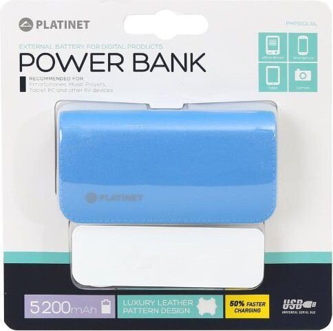 PLATINET POWER BANK 5200mAh MĖLYNA цена и информация | Atsarginiai maitinimo šaltiniai (power bank) | pigu.lt