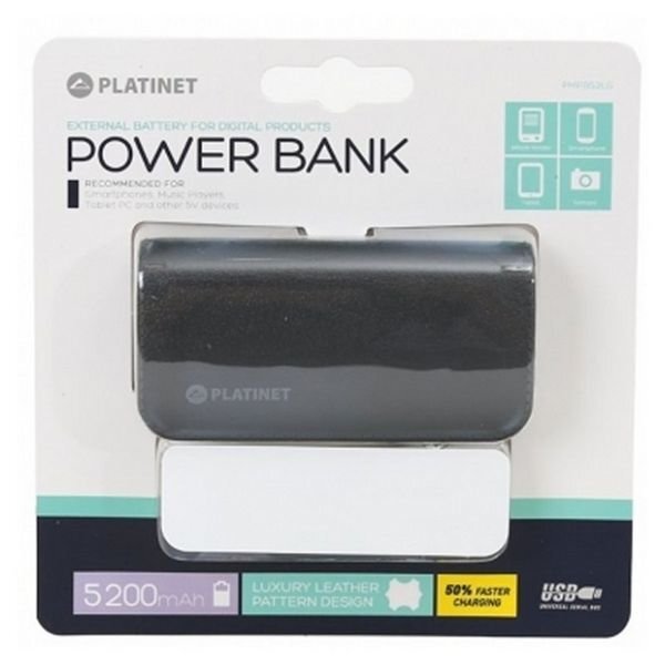 Platinet power bank 5200mah, pilkas kaina ir informacija | Atsarginiai maitinimo šaltiniai (power bank) | pigu.lt