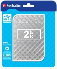 External HDD Verbatim Store & Go GEN 2, 2.5inch, 2TB, USB 3.0, Silver kaina ir informacija | Išoriniai kietieji diskai (SSD, HDD) | pigu.lt