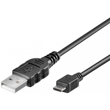 USB kabelis, USB A - Micro USB B, 1 m, CU, AWG28 kaina ir informacija | Kabeliai ir laidai | pigu.lt