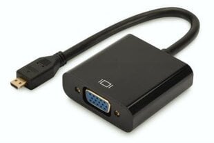 Digitus Audio-Video Adapter microHDMI type D to VGA, FHD, audio 3.5mm MiniJack kaina ir informacija | Adapteriai, USB šakotuvai | pigu.lt