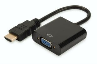 Аудио-видео адаптер Digitus HDMI типа A на VGA, FHD, аудио 3,5 мм MiniJack цена и информация | Адаптеры, USB-разветвители | pigu.lt