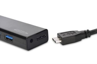 EDNET Hub 4-port USB 3.0 SuperSpeed, Power Supply, black kaina ir informacija | Adapteriai, USB šakotuvai | pigu.lt