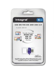 Integral flashdrive MICRO FUSION 16GB USB3.0 kaina ir informacija | integral Kompiuterinė technika | pigu.lt