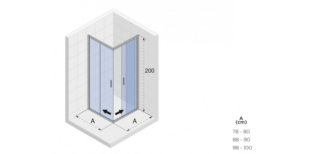 Keturkampė dušo kabina RIHO Hamar 90x90 cm kaina ir informacija | Dušo kabinos | pigu.lt