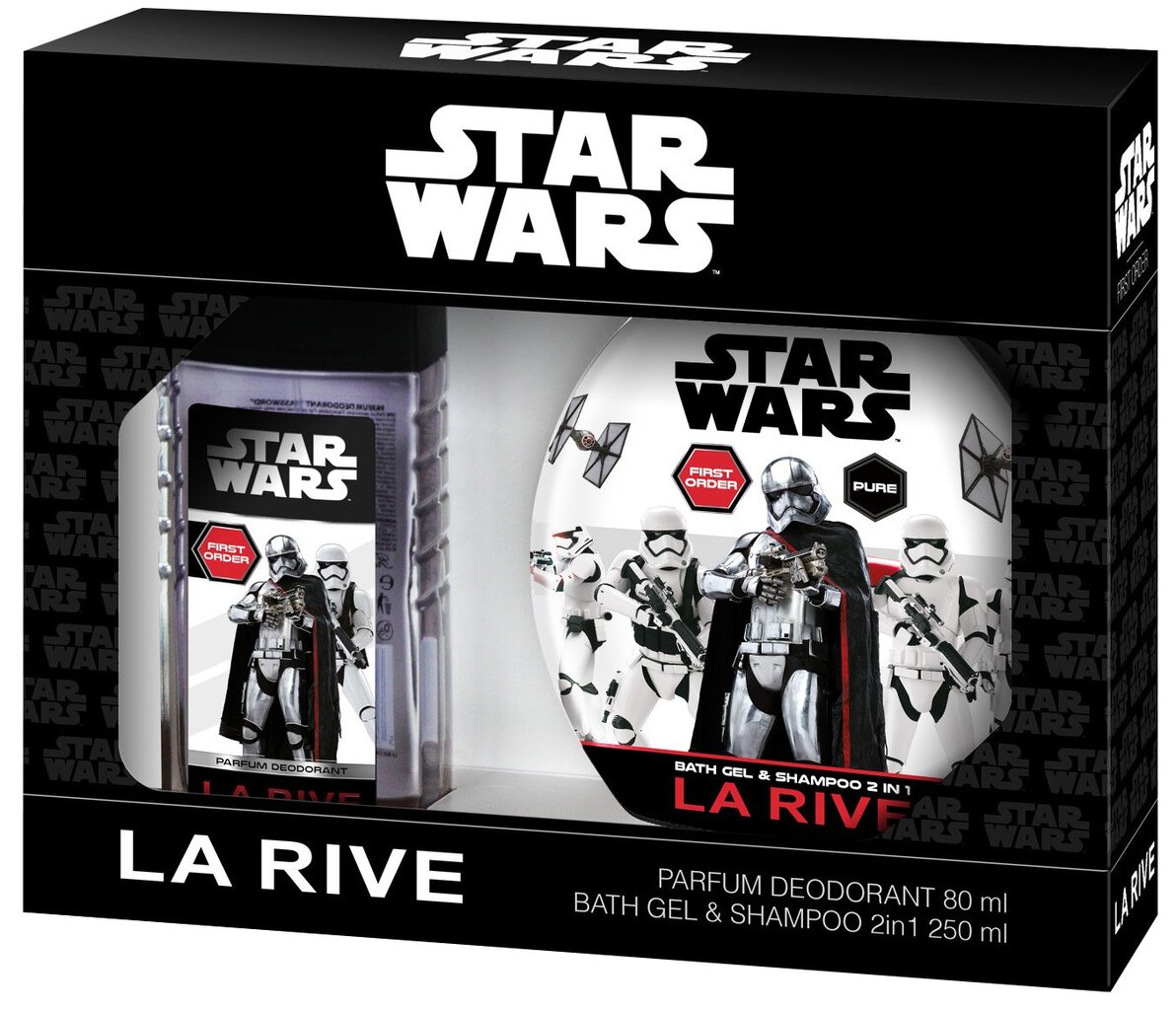 Rinkinys berniukams La Rive Star Wars First Order: parfumuotas purškiamas dezodorantas 80 ml + dušo želė-šampūnas 250 ml цена и информация | Kvepalai vaikams | pigu.lt