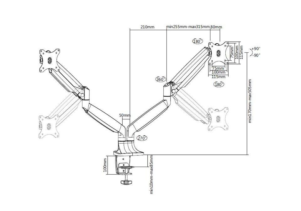 Multibrackets M Deskmount Spring Dual kaina ir informacija | Monitorių laikikliai | pigu.lt