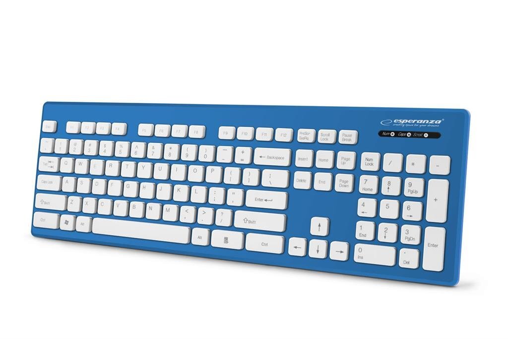 Esperanza EK130B Laidinė, vandeniui atspari USB klaviatūra, Mėlyna kaina ir informacija | Klaviatūros | pigu.lt