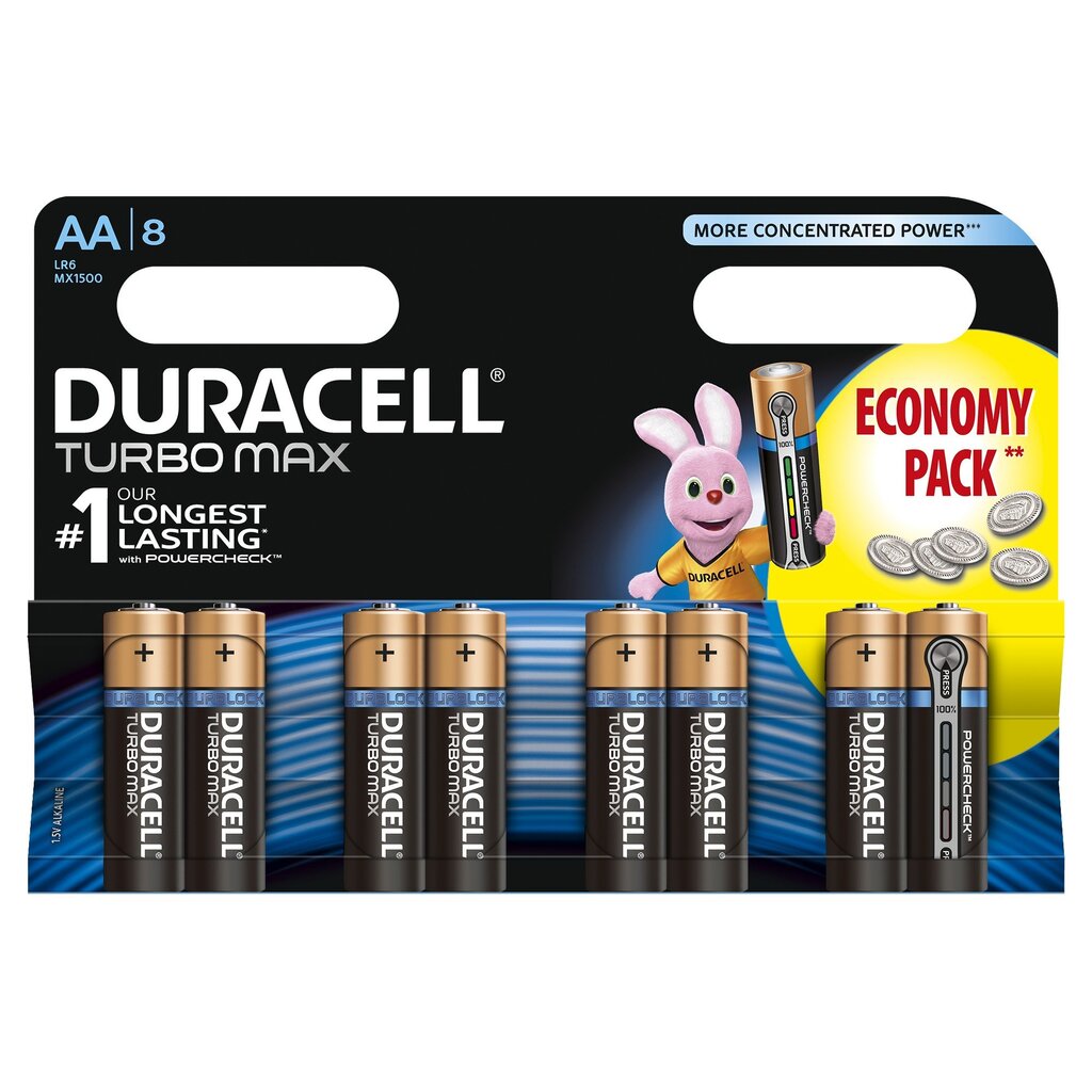 Baterijos DURACELL Turbo AA LR06 8vnt. цена и информация | Elementai | pigu.lt