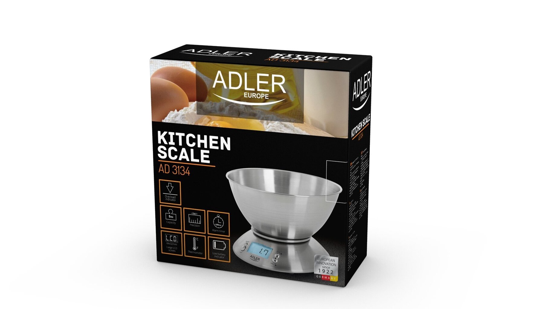 Adler AD3134 kaina ir informacija | Svarstyklės (virtuvinės) | pigu.lt