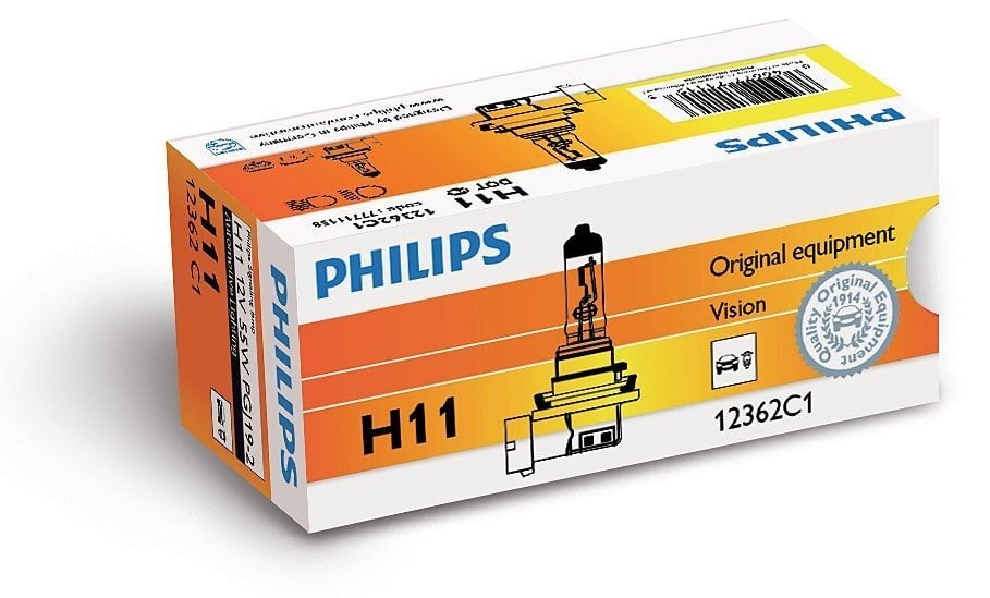 Automobilinė lemputė Philips Vision H11, +30% цена и информация | Automobilių lemputės | pigu.lt