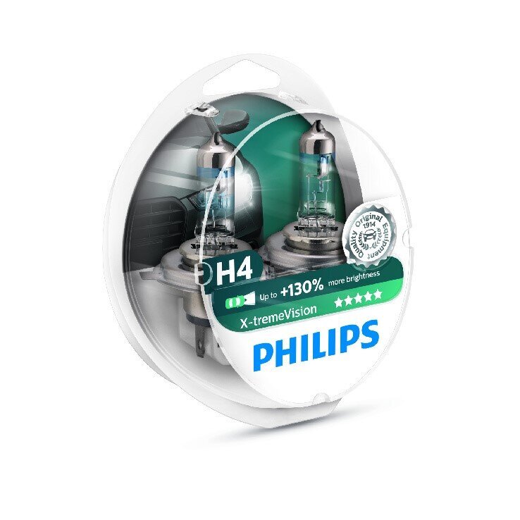 Automobilinės lemputės Philips X-treme Vision H4, +130%, 2 vnt. kaina ir informacija | Automobilių lemputės | pigu.lt