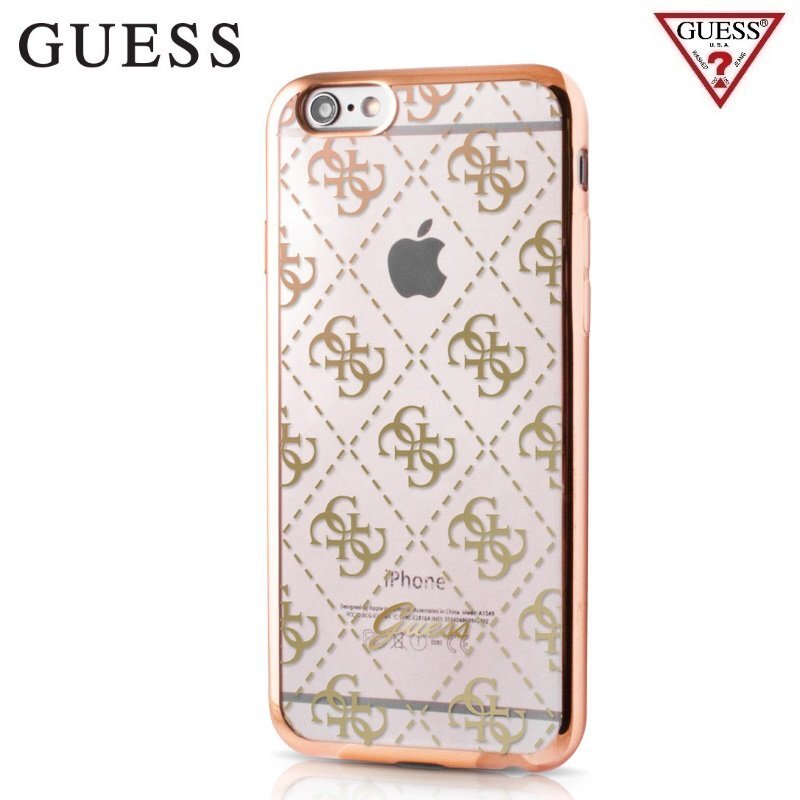 Guess GUHCP6TR4GG 4G Design Silicone Ultra Thin Back Case, skirtas Apple iPhone 6 / 6S kaina ir informacija | Telefono dėklai | pigu.lt