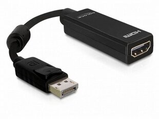 Адаптер для DisplayPort на HDMI DELOCK Adaptador DisplayPort > HDMI 13 см, чёрный цена и информация | Аксессуары для телевизоров и Smart TV | pigu.lt