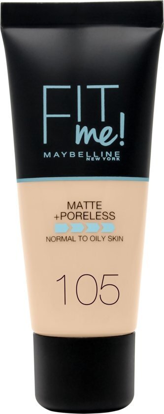 Skystas makiažo pagrindas Maybelline New York Fit Me! Matte & Poreless, 105 Natural Ivory, 30 ml kaina ir informacija | Makiažo pagrindai, pudros | pigu.lt