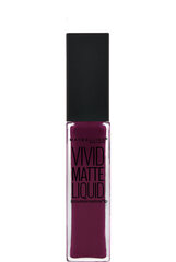 Skysti matiniai lūpų dažai Maybelline New York Color Sensational Vivid Matte 8 ml, 45 Posessed Plum kaina ir informacija | Lūpų dažai, blizgiai, balzamai, vazelinai | pigu.lt