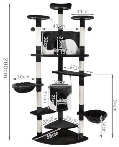 Draskyklė namelis Kitty 200 cm kaina ir informacija | Draskyklės | pigu.lt