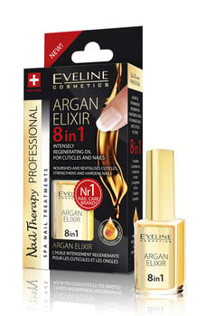 EVELINE Nail Therapy восстанавливающее аргановое масло для ногтей/кутикулы, 12ml цена и информация | Лаки, укрепители для ногтей | pigu.lt