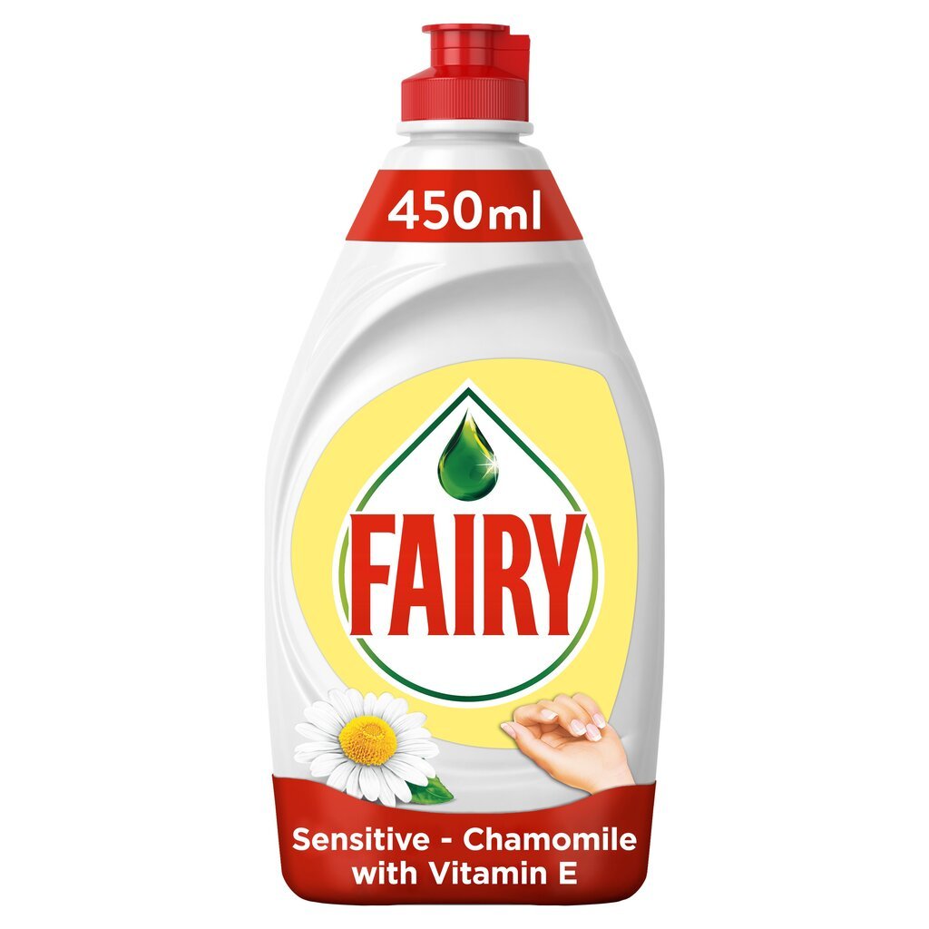 Fairy Sensitive Chamomile & Vit E indų ploviklis, 0,45 L цена и информация | Indų plovimo priemonės | pigu.lt