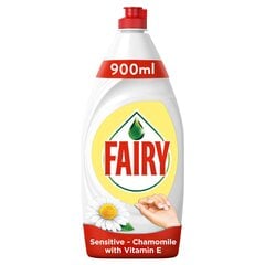 Средство для мытья посуды Fairy Sensitive Chamomile & Vit E, 0,9 л цена и информация | Средства для мытья посуды | pigu.lt