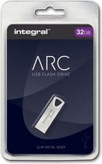 Integral - Pendrive ARC 32GB Slim Metal kaina ir informacija | USB laikmenos | pigu.lt
