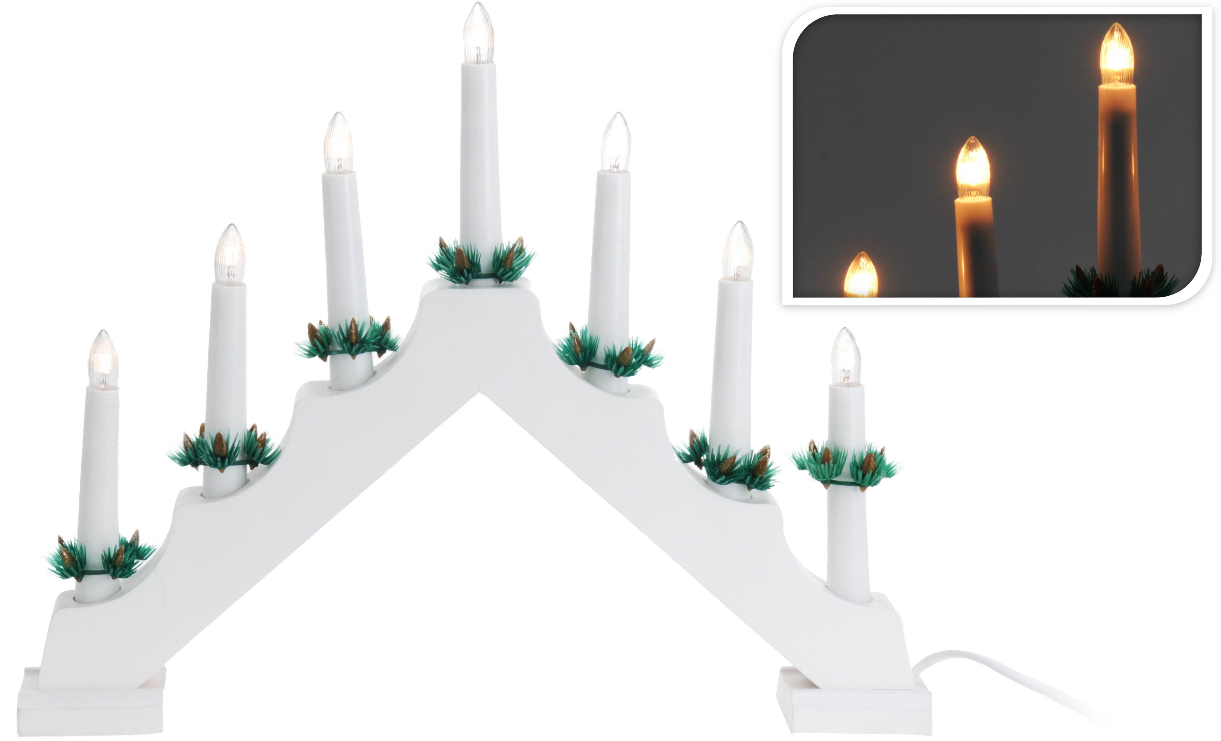 Kalėdinė žvakidė su lemputėmis