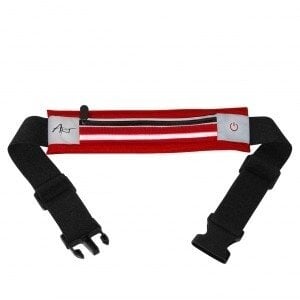 Sport Waist Belt + Light and Pocket Red kaina ir informacija | Telefono dėklai | pigu.lt