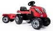 Minamas traktorius su priekaba Smoby Farmer XL, raudonas kaina ir informacija | Žaislai berniukams | pigu.lt